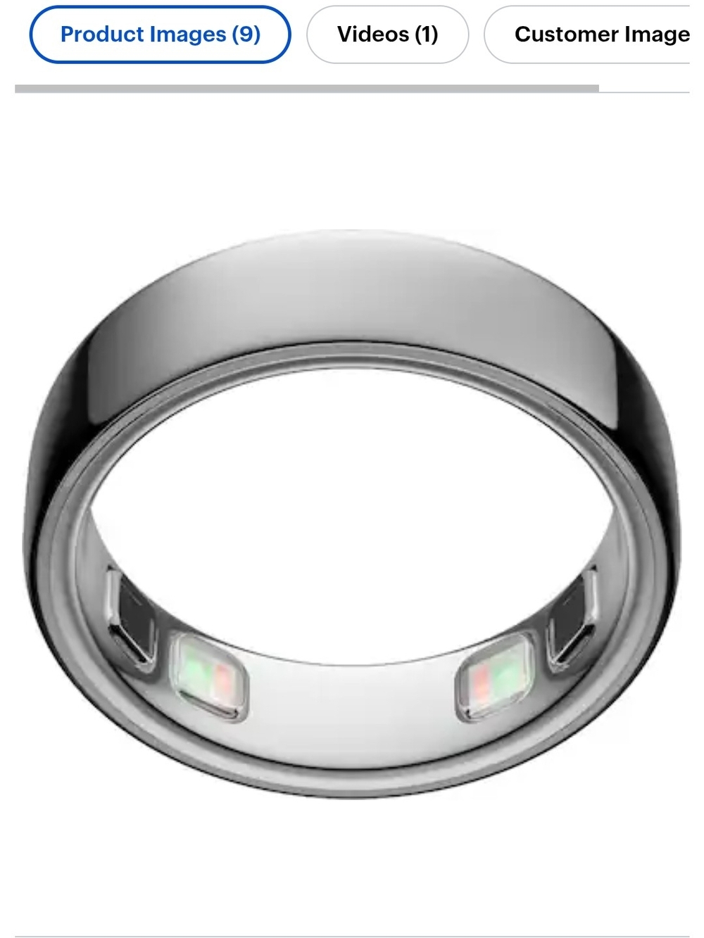 Oura Silver Smart Ring with Polished Metallic Surface